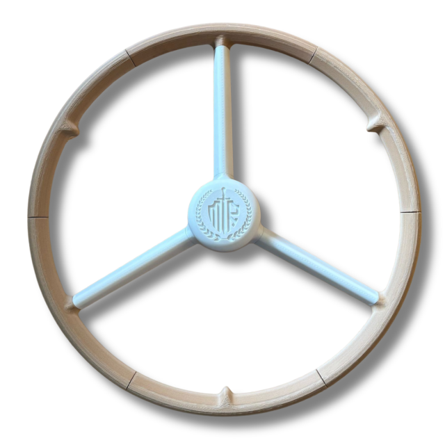 3 Speichen Lenkrad Holz / Weiß, geeignet für Thrustmaster, T300, TX, T500