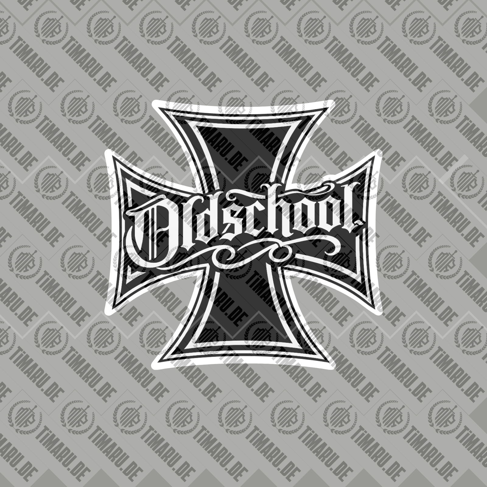 Oldschool Iron Cross Sticker – 10 × 10 cm Aufkleber – Bild 3